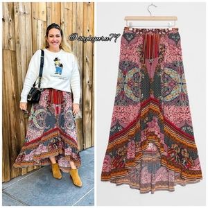 NWT, Anthropologie, Allaire High-Low Maxi Skirt